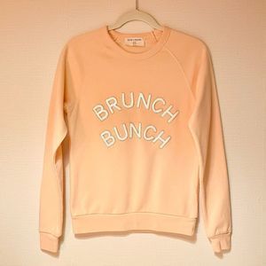 “Brunch Bunch” Bow & Drape Sweatshirt, Peachy Blush, Sequin Letters, Sma…